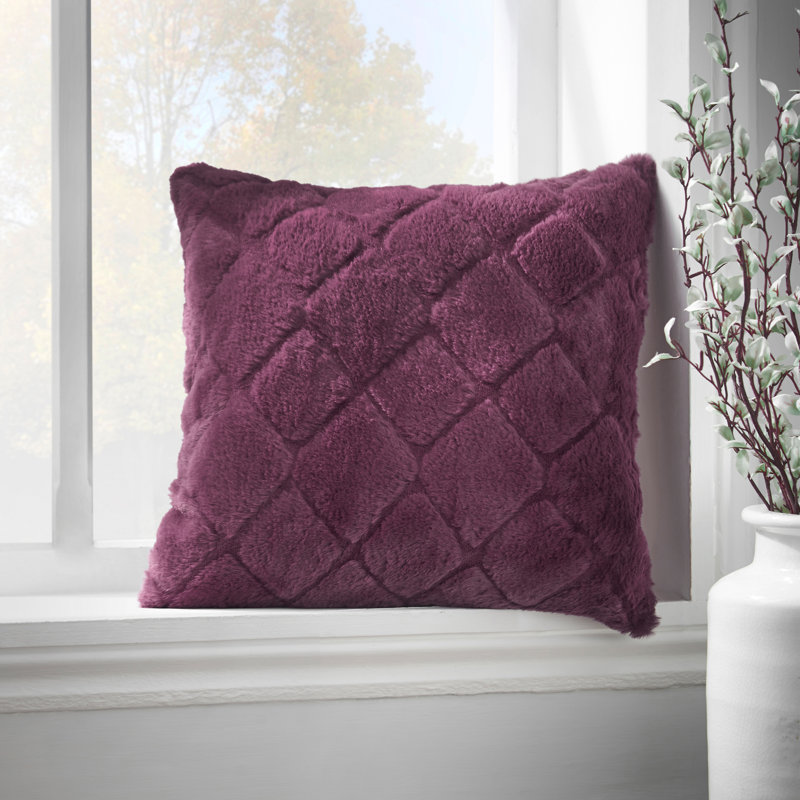 Cosy Diamond Cushion with inner and Cover, Plum
