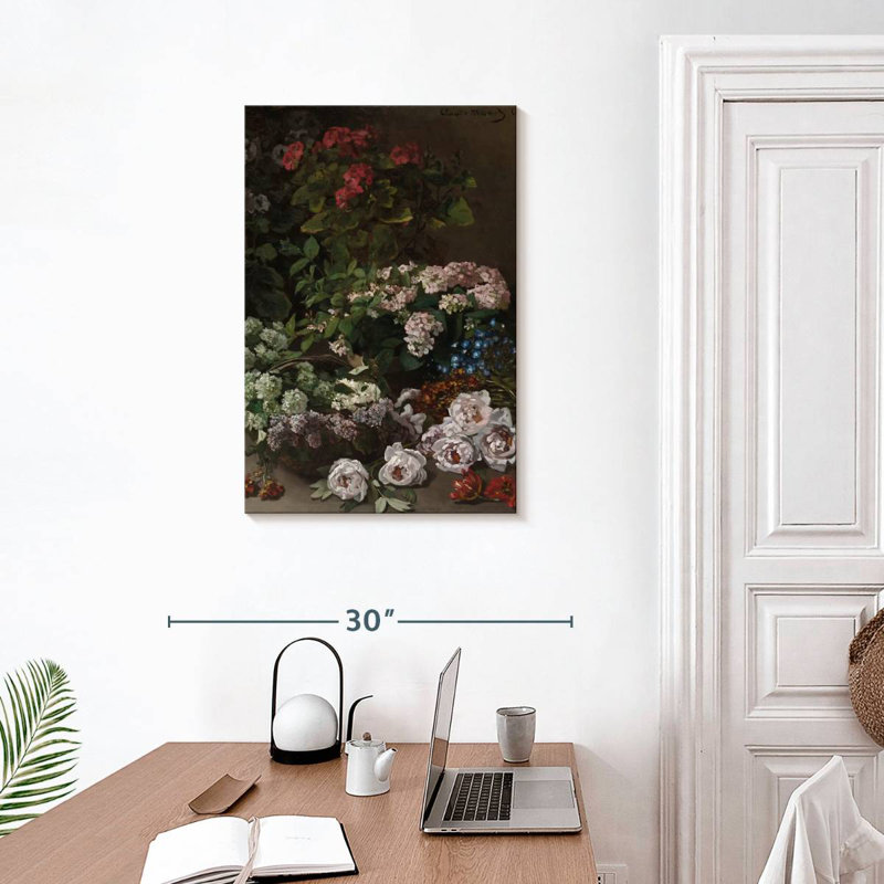 Harnek fleurs printanières 1864, H 30 po x l 20 po