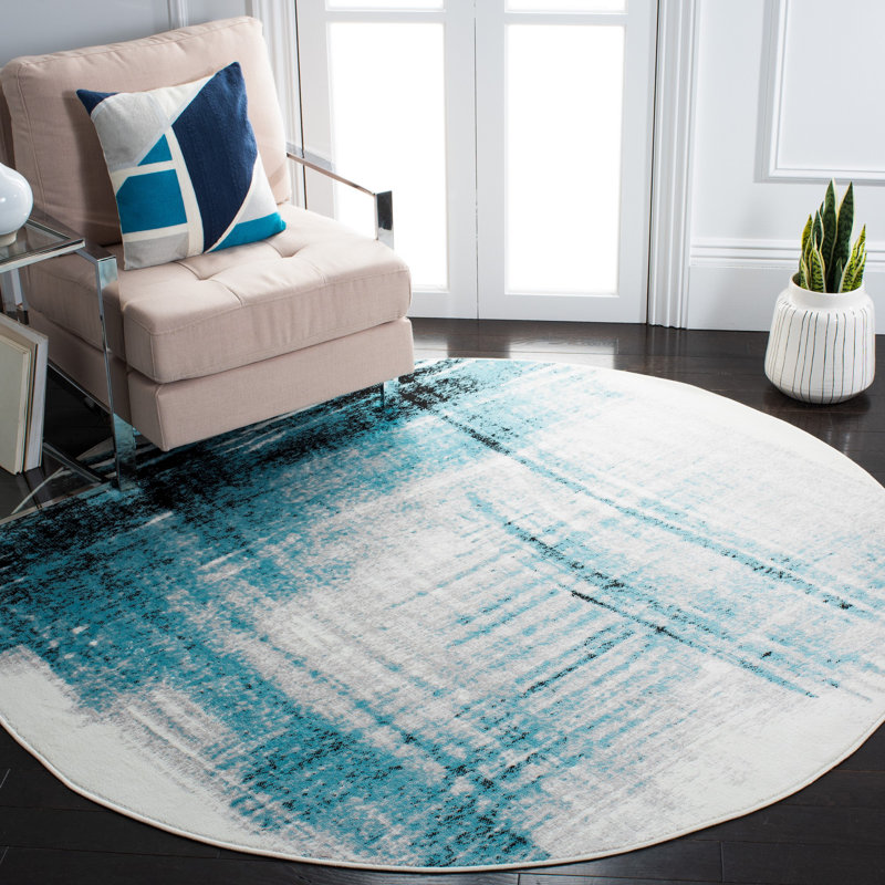 Skyler Performance Abstract Rug, Round 6'7"