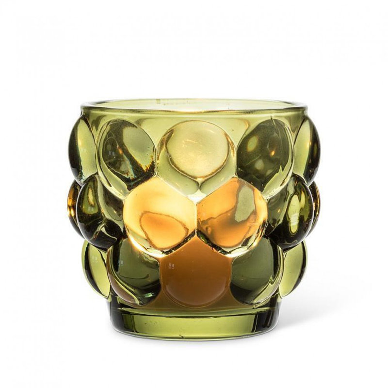 Small Bubble Votive Candle Holder, Green