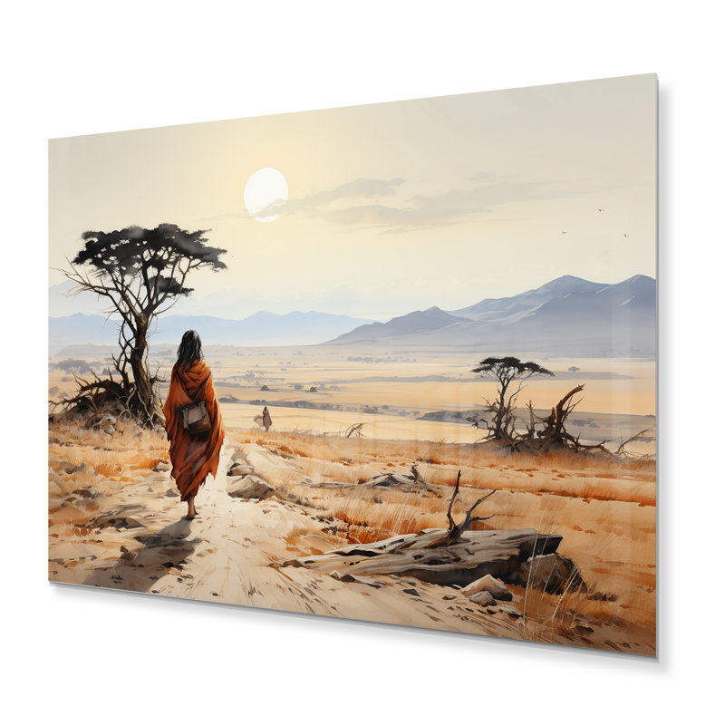 «African Nomadic Wanderer II», reproduction d'art en métal africain, H 12 po x l 20 po x P 1 po