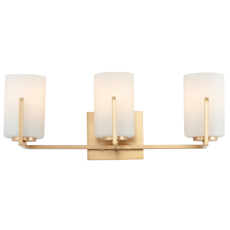 Éclairage pour salle de bain à intensité variable à 3 lumières de 21,25 po Roni, Laiton satiné, 3-Light
