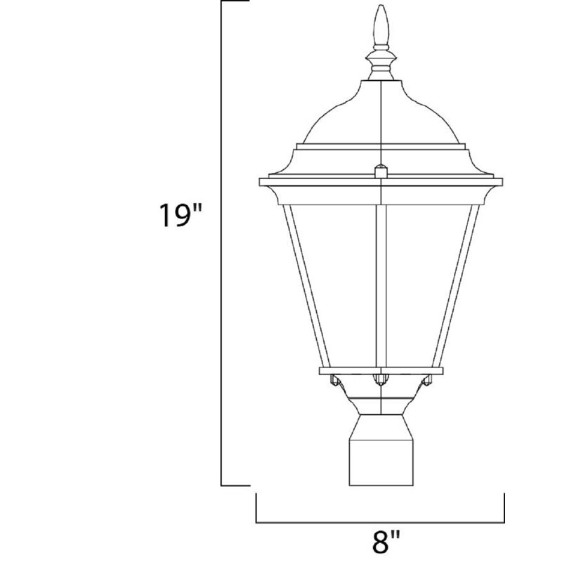 Tête de lanterne d'extérieur 1 lumière Treshawn, Blanc