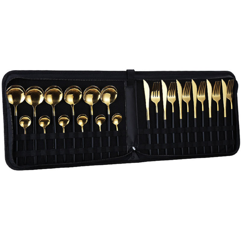 Ensemble de couverts en acier inoxydable Paloff, Noir / or