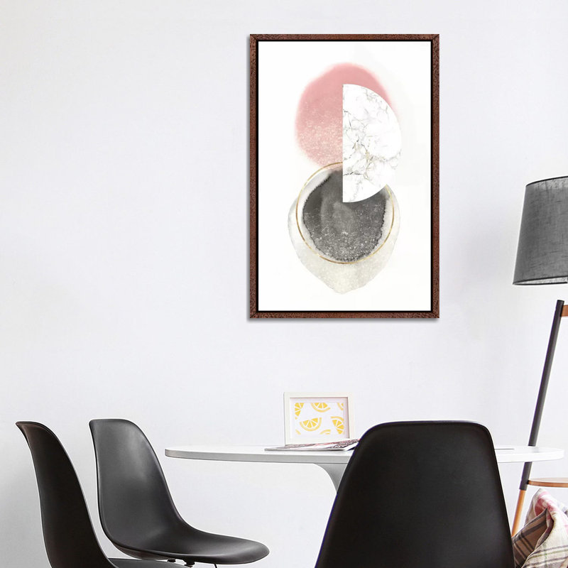 Blushing Geo I by Isabelle Z - Print on Canvas, Classic Brown Wood Framed, 101.6 cm H x 66.04 cm W