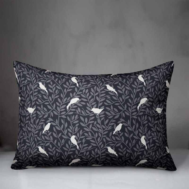  Coussin décoratif intérieur / extérieur en polyester à imprimé animal, H 18 po x l 25 po, Bleu marine