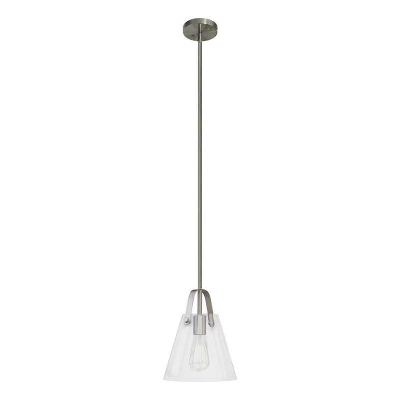 Luminaire suspendu à 1 lumière pour îlot de cuisine, Acier satiné, Acier satiné