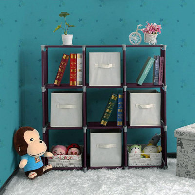 Bibliothèque de rangement pour armoire de rangement 9 cubes diy Weccacoe
