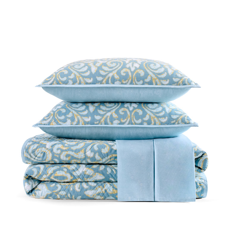 Waverly Kensington 100% Cotton Quilt Set, King Quilt +  3 Additional Pieces