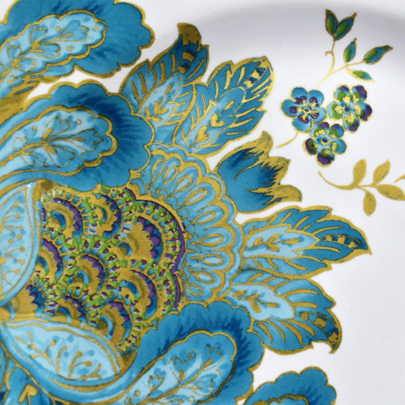 Eliza Teal and White Porcelain 16-Piece Dinnerware Set