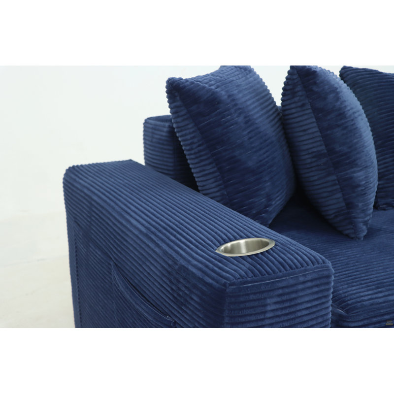Canapé-lit pliant 76 po, Blue Fabric