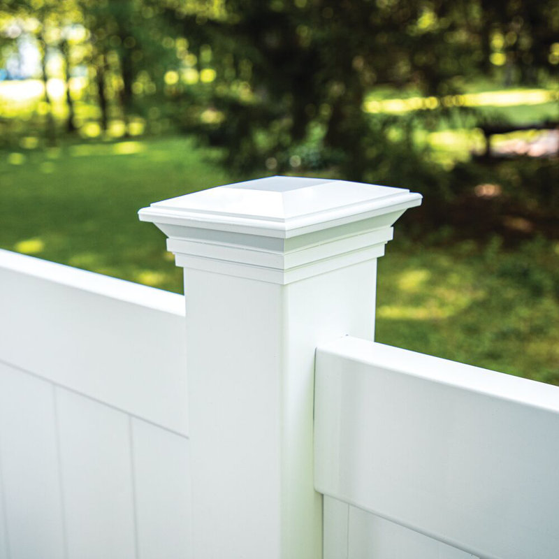 5 in. W x 5 in. D Contemporary Post Top White
