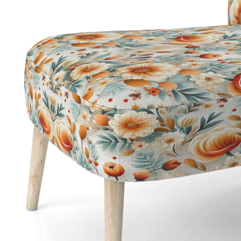 Chaise d'appoint rembourrée Orange Poppies Garden Serenety