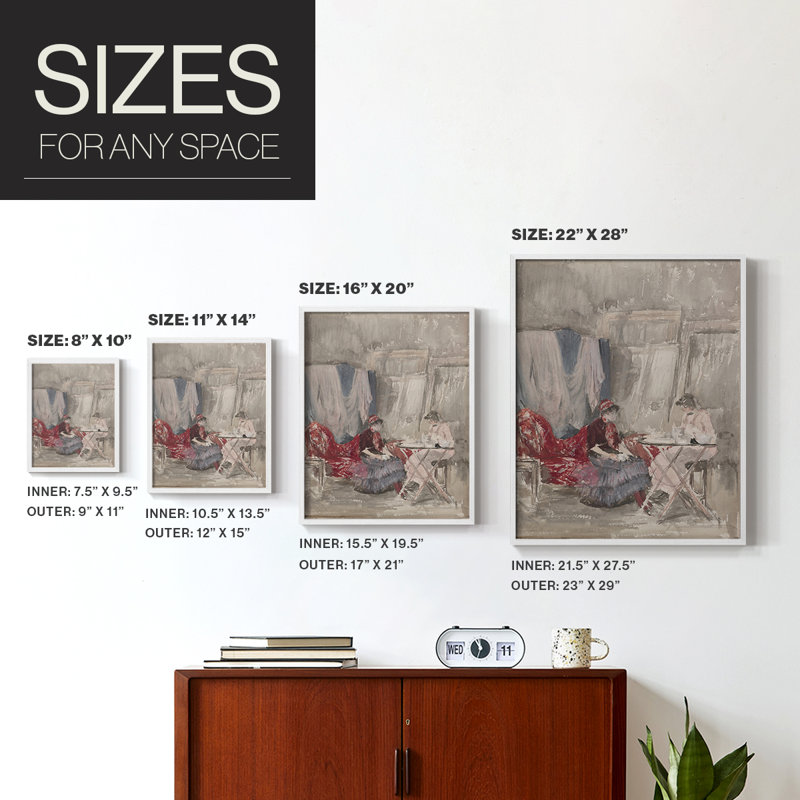 «Vintage Floral Print», impression encadrée CCLXI - bois massif, H 11 po x l 9 po, Blanc