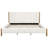 Premium King Boucle Upholstered Bed Frame with Thick Headboard & Wood Legs, White