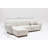 Stylish Corner Sofa, White & Beige, 107.5 x 63.8 x 33.9 inches | Durable 100% Polyester Fabric, Beech Wood & Chipboard Frame | Comfortable 8 cm Grey Foam + 5 cm Feather Cushions | Includes 2 Pillows, Walnut Legs, Dry-Cleanable Design-1555096904-1555096907