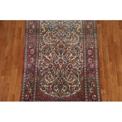 Tapis unique en laine ivoire 3 pi 5 po x 5 pi 3 po Tuwanda