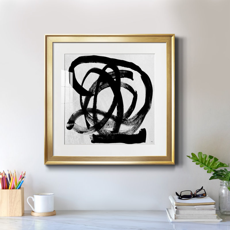 Paris minuit - peinture encadrée, Papier encadré doré, H 17,5 po x l 17,5 po x P 1,5 po
