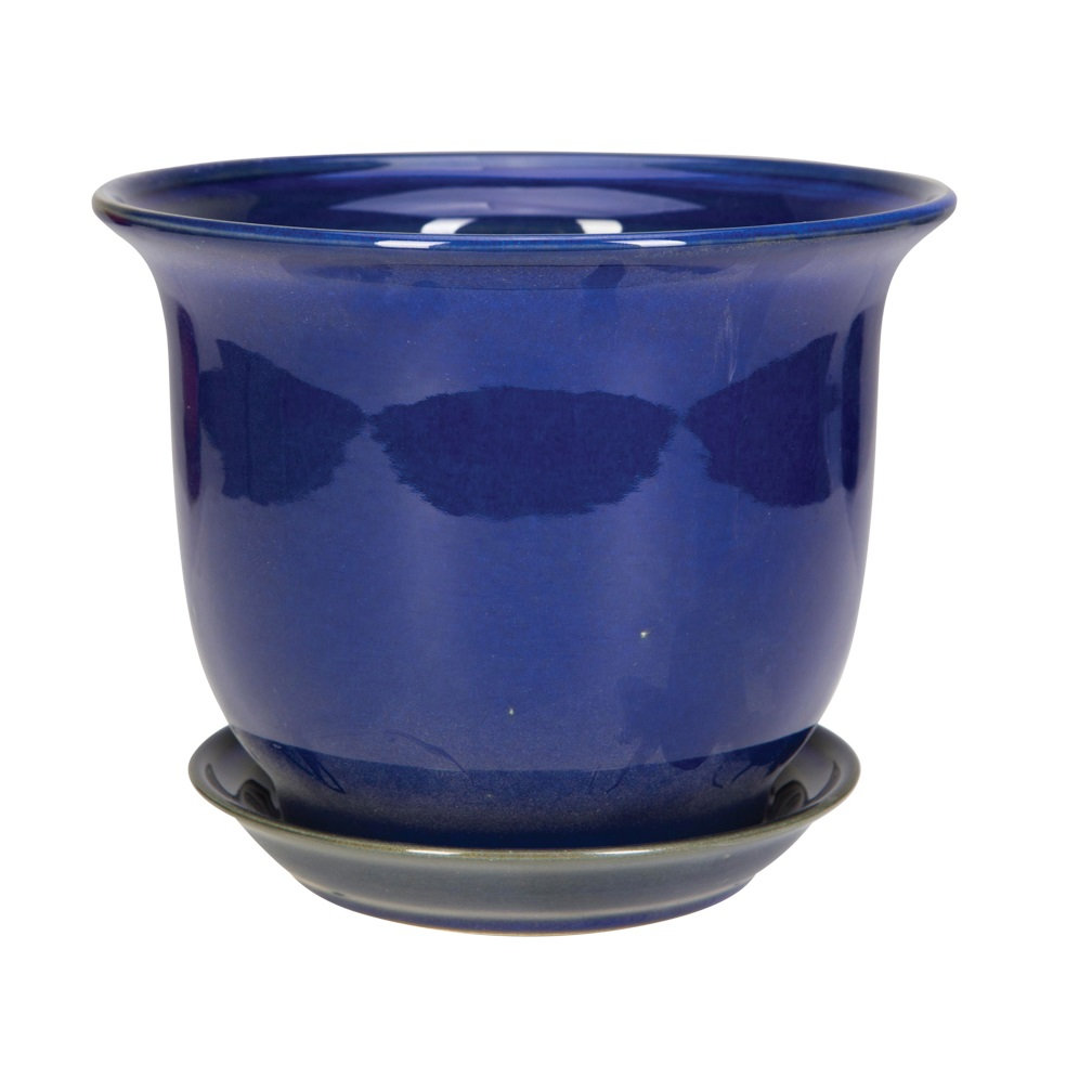 7 in. Lipped Pot w/ Saucer -, Black