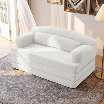 Space-Saving Modular Sofa Bed with Removable Corduroy Cover