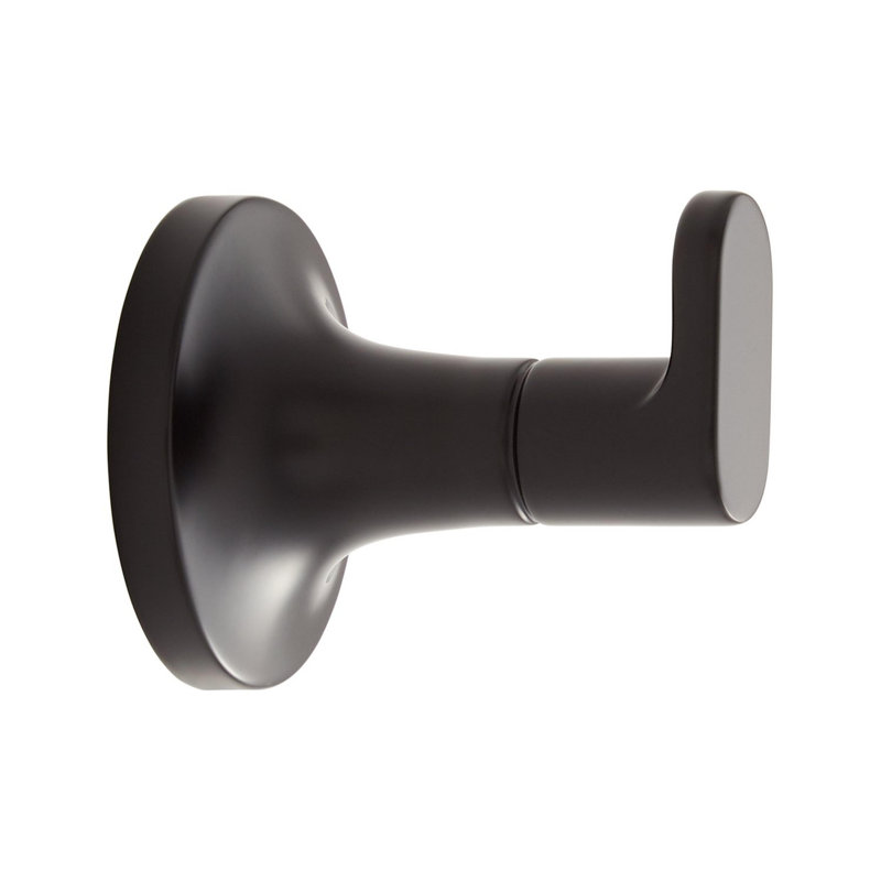 Lentz Single Robe Hook, Matte Black