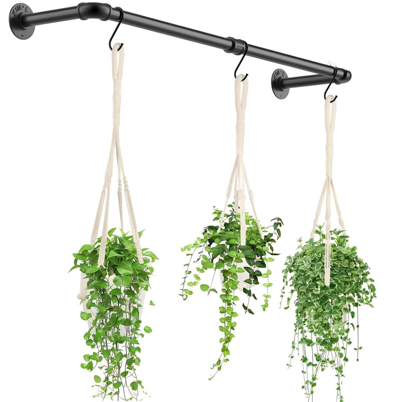 Avec 3 cintres en macramé et 3 crochets, cintres pour plantes d'intérieur 32 po (pots et plantes non inclus)
