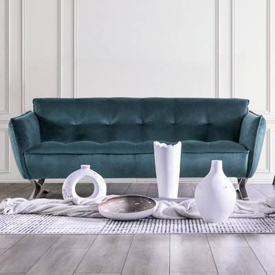 80" W Contemporary Sofa, Teal