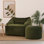 Natalia Velvet Armchair Bean Bag and Round Footstool