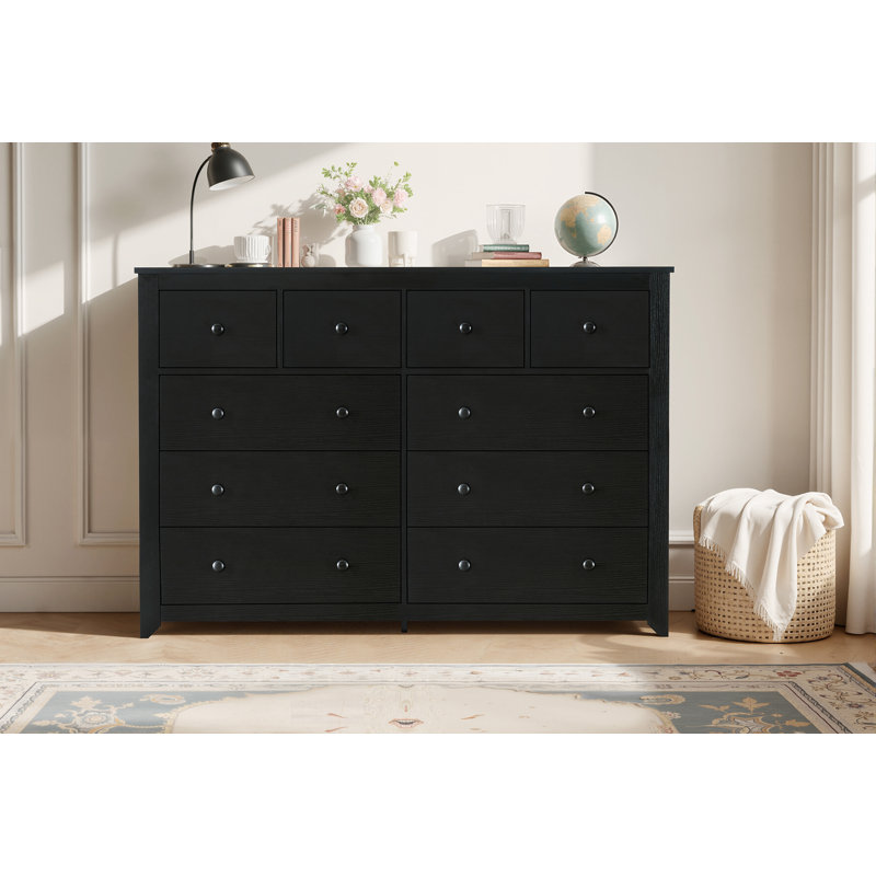 Commode 10 tiroirs pour chambre à coucher, Noir
