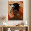 Impression sur toile florale, femme noire-77156665
