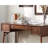 Counter Height Writing Desk In Brown With Walnut Veneer And Storage Shelves Finished Mid-century Look