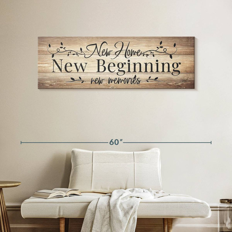 " New Beginning Quote " Print, 16" H x 48" W x 1.25" D