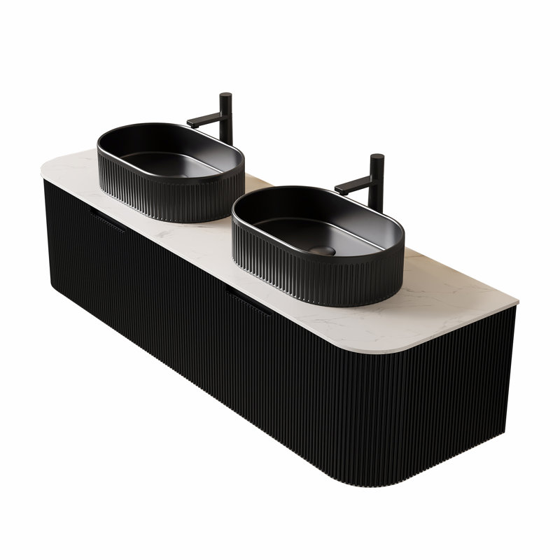Meuble-lavabo mural avec 2 tiroirs