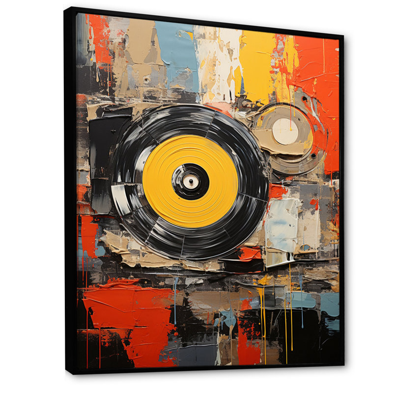 Impression sur toile, 44" H x 34" W, Cadre flottant noir