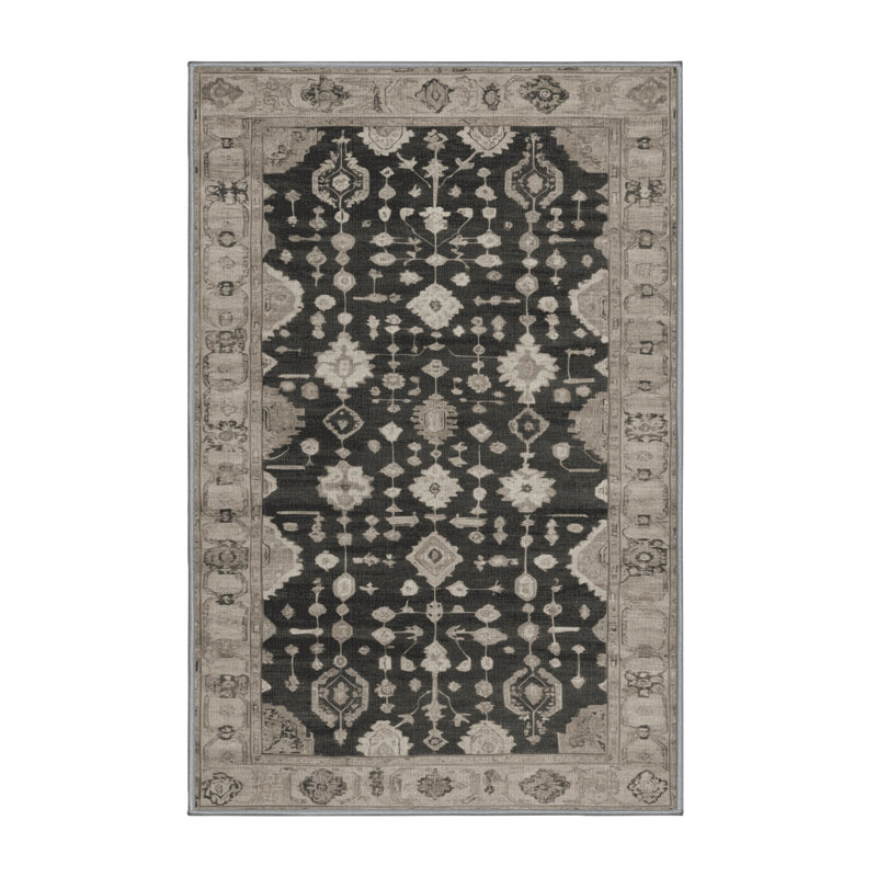 Tapis gris lavable à la machine, Rectangle 2 pi x 3 pi