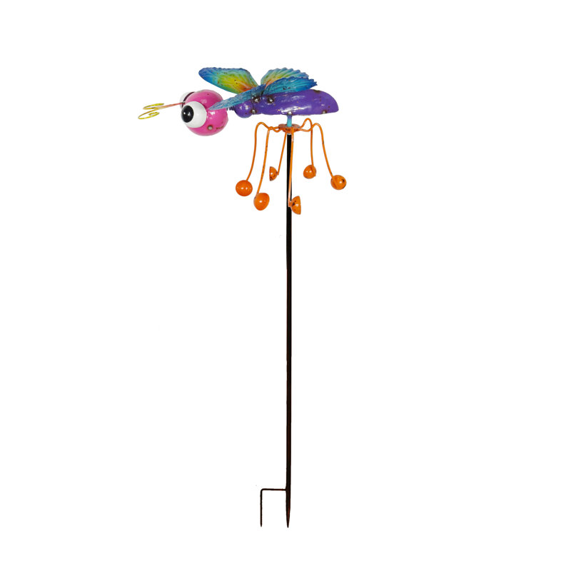 Piquet de jardin insecte en métal avec pieds tournants