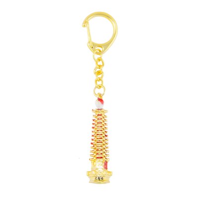 Bejeweled Wisdom Pagoda Keychain Amulet Key Chain -  Feng Shui Import, 5598