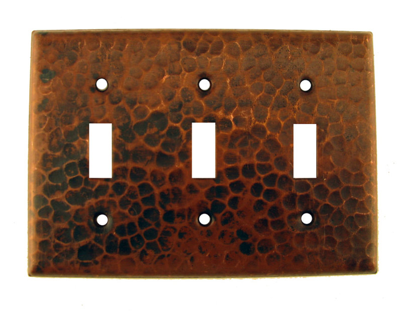 Copper Switchplate Triple Toggle Switch Cover