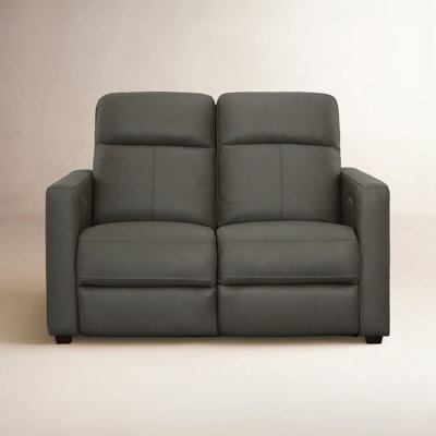 Broadway 57" Genuine Leather Reclining Loveseat
