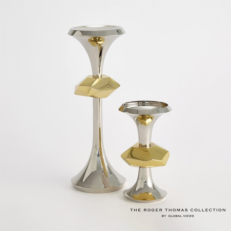 Gabriel Candle Holder-Sm, Nickel