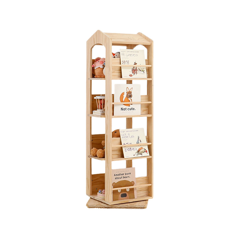 Bibliothèque rotative Burlywood, (4 Shelves) 56.69"H x 19.69"W x 19.69"D