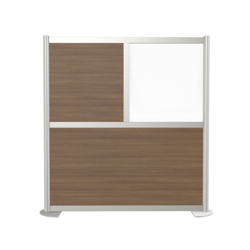Orrie Modern 3 Panel Room Divider, Standard, Walnut