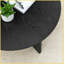 Table basse ronde de 36 po à grain de bois noir pour le salon - conception à pieds croisés, facile à assembler et amp; Balance réglable