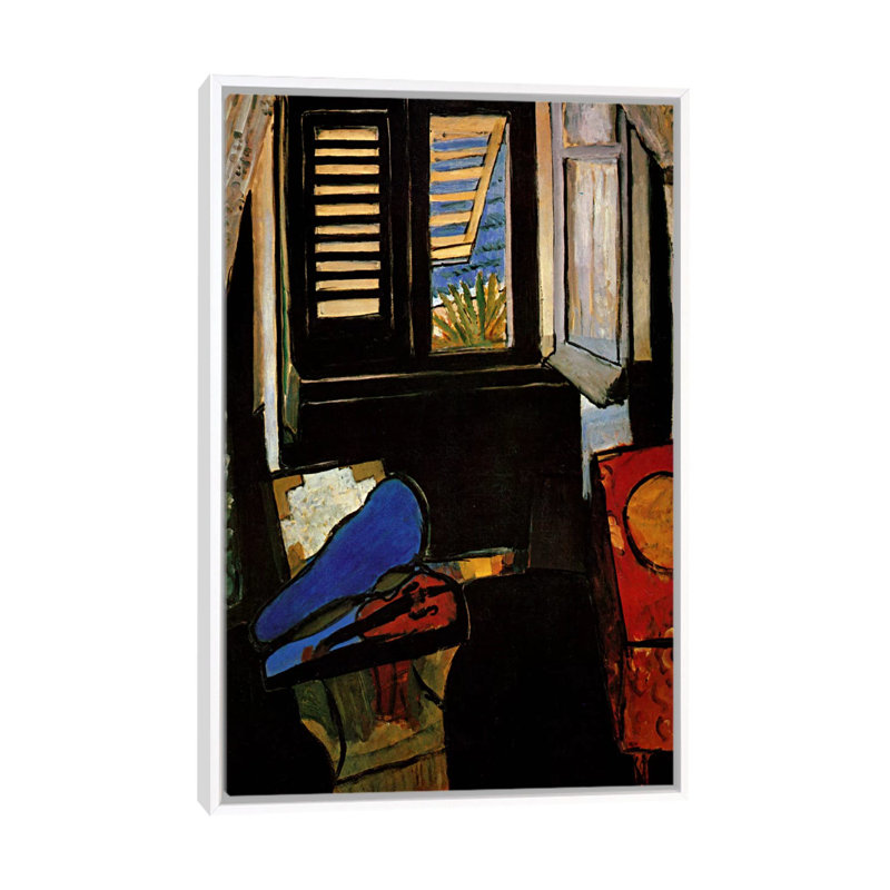 «Interior with a Violin» par Henri Matisse - reproduction imprimée, H 26 po x l 18 po x P 1,5 po, Toile avec cadre blanc