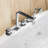 Vikran 3 Handle Roman Tub Faucet with Hand Shower and Diverter-81987397