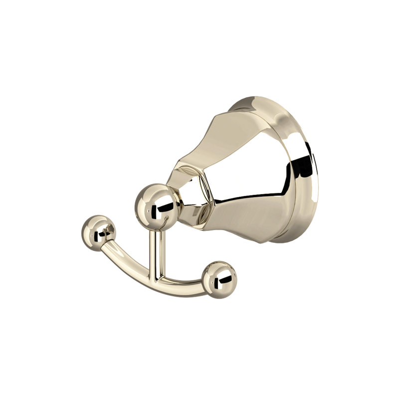 Palladian® Double Mounting Robe Hook, Polished Nickel