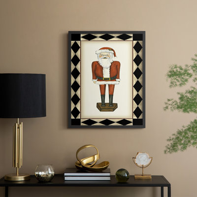 Jolly Santa Framed Print - Solid Wood