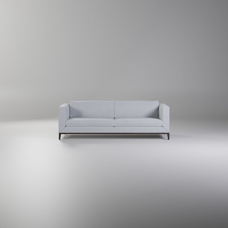 La Roux Leather Sofa, Smoke Genuine Leather, Black