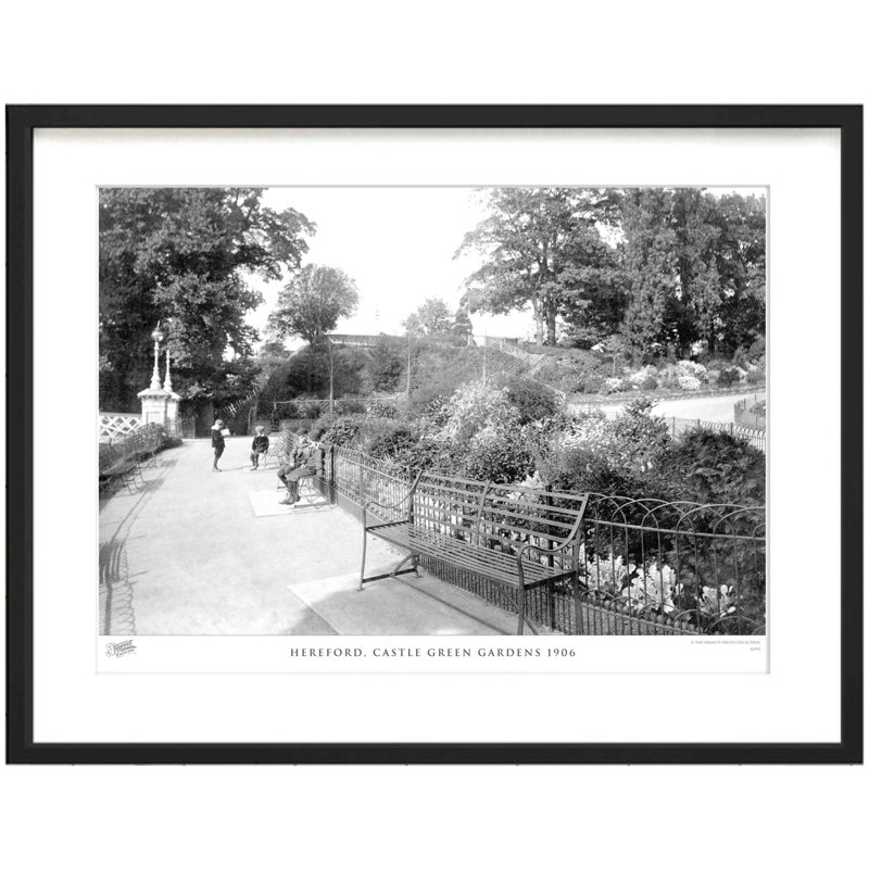 Hereford, Castle Green Gardens 1906 by Francis Frith - Single Picture Frame Print, 40cm H x 50cm W x 2.3cm D