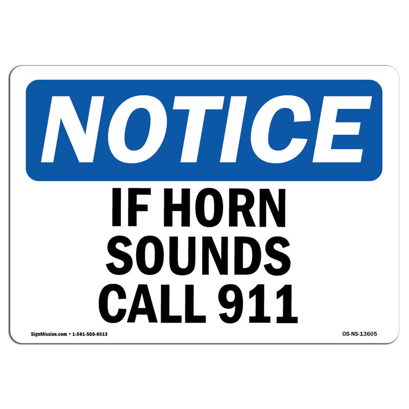 Si le klaxon sonne, veuillez appeler le 911